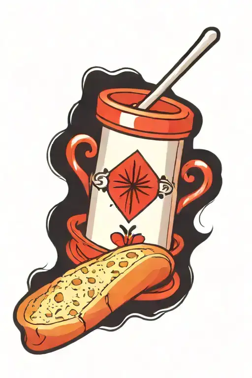 communion cup, bread, and red poppi tattoo design idea