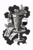 communion with bread and wine tattoo design idea