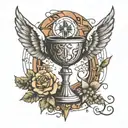 An abstract tattoo of communion tattoo design idea