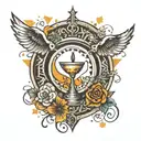 An abstract tattoo of communion tattoo design idea