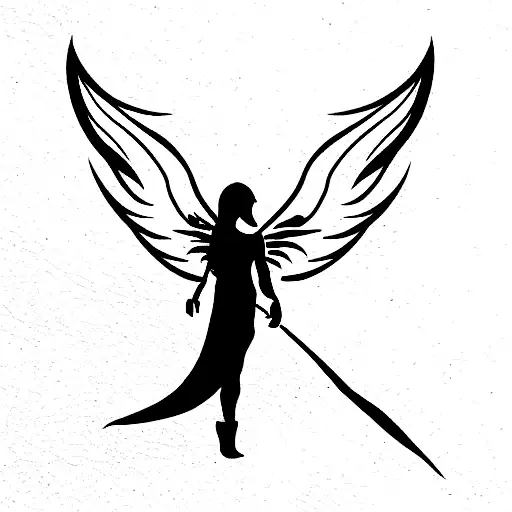 angel warrior tattoo tattoo design idea