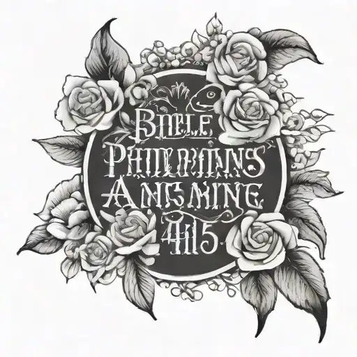 bible verse Philippians 4:13 tattoo design idea