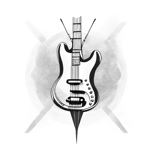 band bass guitar mysic tattoo design idea