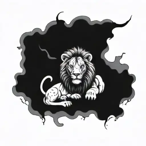 Daniel and the lions den thigh tattoo  tattoo design idea