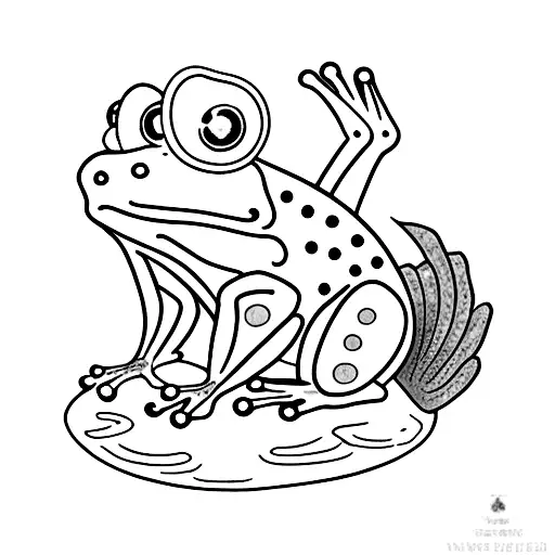frog with a japanese hat tattoo design idea