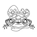 frog with a japanese hat tattoo design idea