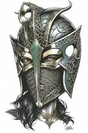 loki helmet tattoo design idea