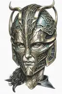 loki helmet tattoo design idea
