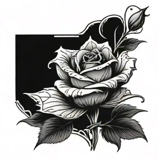 A majestic rose made of intertwined dollar bills tattoo design idea