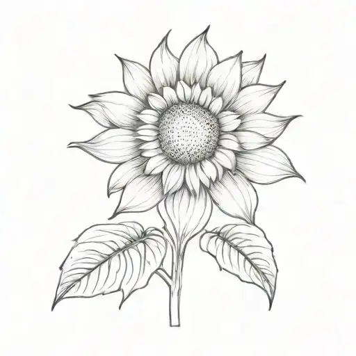 An intricate design of a sunflower blooming from a dark cloud symbolizing overcoming depression tattoo design idea