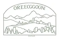 Oregon outline with Portland skyline inside tattoo design idea