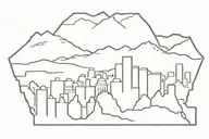 Oregon outline with Portland skyline inside tattoo design idea