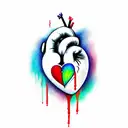 Crying Heart tattoo design idea