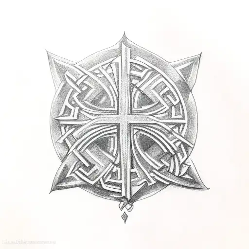 scottish cross irish  tattoo design idea