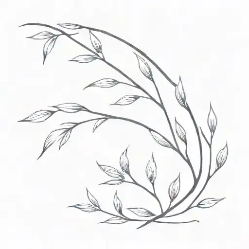 willow branch tattoo design idea