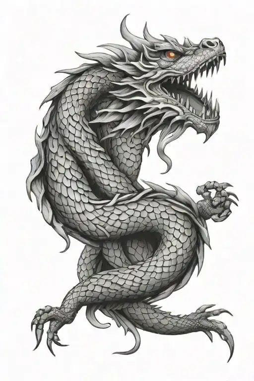 dragon scales coiling around tattoo design idea