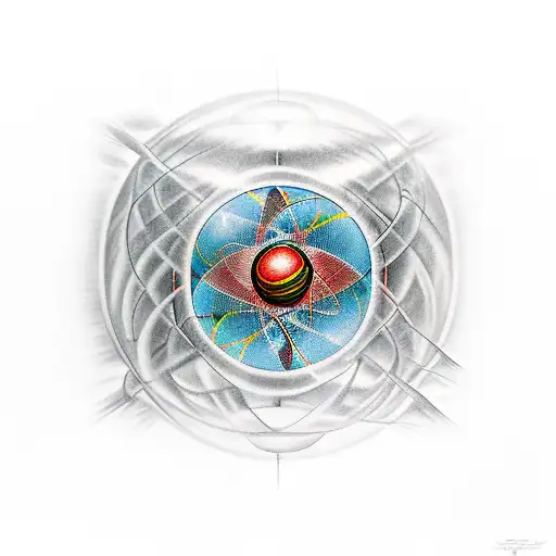 hydrogen atom  tattoo design idea
