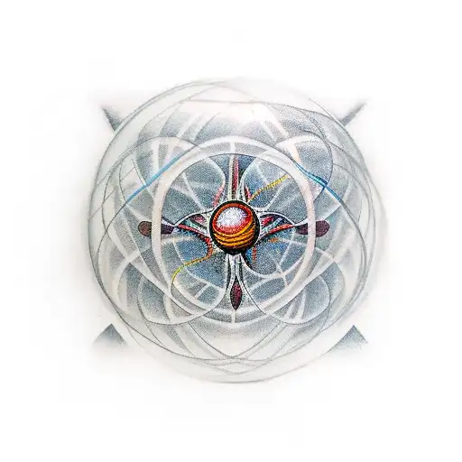 hydrogen atom  tattoo design idea