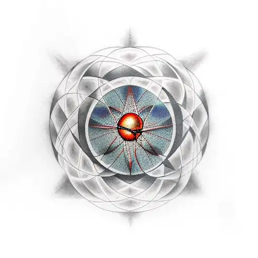 hydrogen atom  tattoo design idea