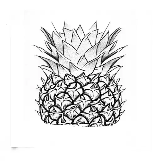 pineapple beside upside down pineapple  tattoo design idea