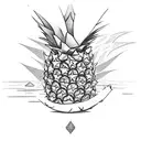 pineapple beside upside down pineapple  tattoo design idea