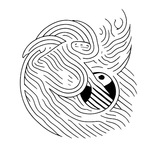 long sword with moon tattoo design idea