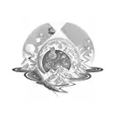 Cosmic exploration tattoo design idea