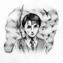 Dark Harry Potter tattoo design idea