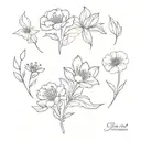 August and February birth flowers tattoo design idea