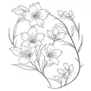 August and February birth flowers tattoo design idea