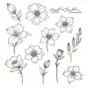 August and February birth flowers tattoo design idea