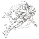 scuba diver tattoo design idea