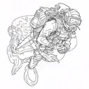 scuba diver tattoo design idea