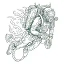 scuba diver tattoo design idea