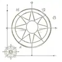 moon simple compass rose tattoo design idea