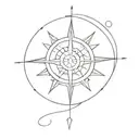 moon simple compass rose tattoo design idea