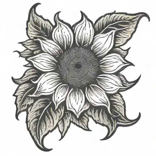 Alabama logo incorporated with a sunflower blooming tattoo design idea