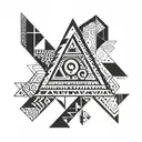 reed with a triangle tattoo design idea