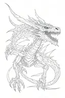 dragon skeleton black eyes skyrim lightning bolts tattoo design idea