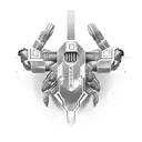 A gaming controller morphing into a mechanical scorpion, with black-grey shading and circuitry details tattoo design idea