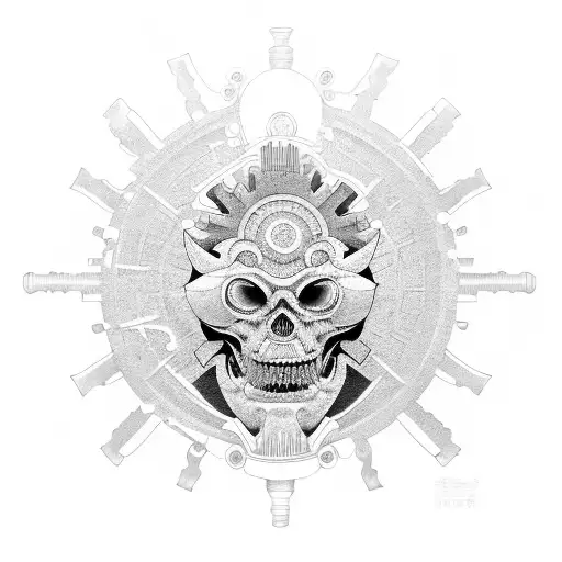 Incorporate gears and elements with a stylized inner knowledge and enlightenment tattoo design idea