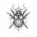gothic window beetle tattoo tattoo design idea