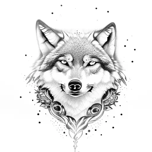 arm with family wolves tattoo design idea