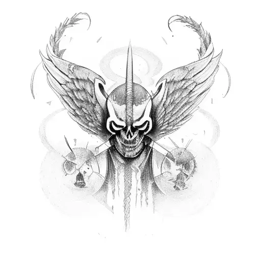 Depression, Shizophrenia, devil, angel tattoo design idea