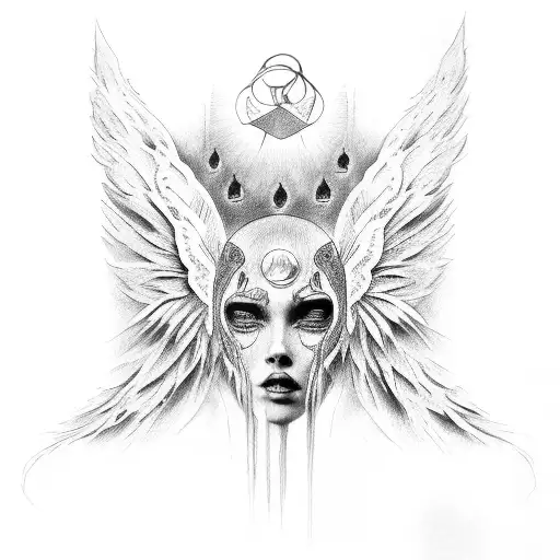 Depression, Shizophrenia, angel tattoo design idea
