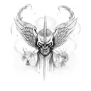 Depression, Shizophrenia, devil, angel tattoo design idea