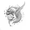 Depression, Shizophrenia, devil, angel tattoo design idea