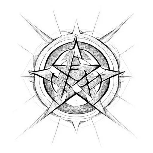 supernatural pentagram  tattoo design idea