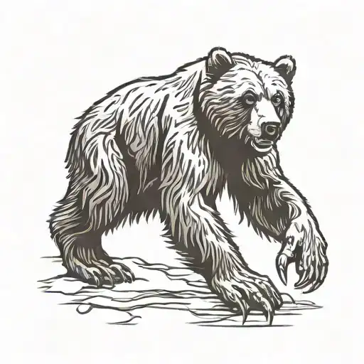 Hershey Bear logo through claw marks reveling tattoo design idea