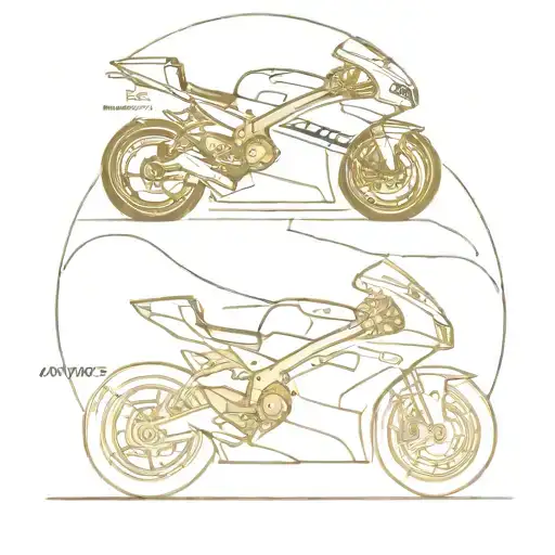 a motogp and a formula 1 together half of each tattoo design idea